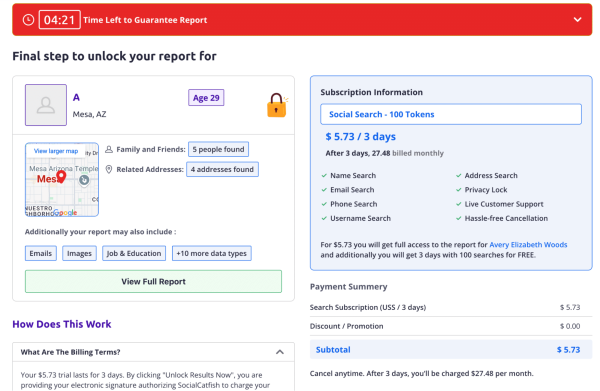 <strong>Step 6 - Pay to Access Your Results</strong>