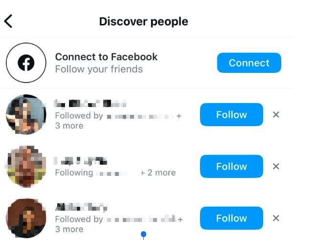 Instagram’s Discover People menu
