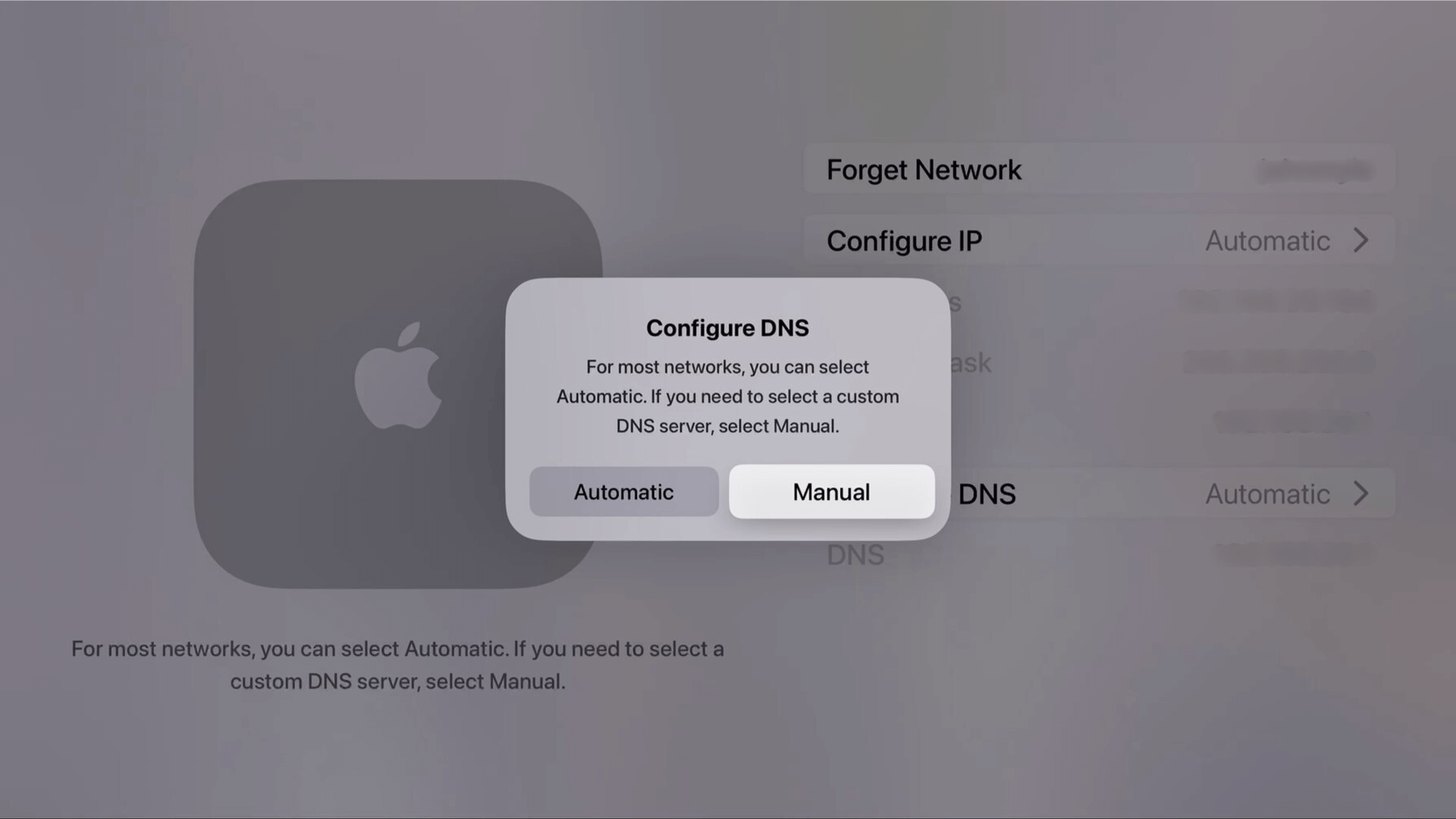 <strong>Update the DNS Address on Apple TV</strong>