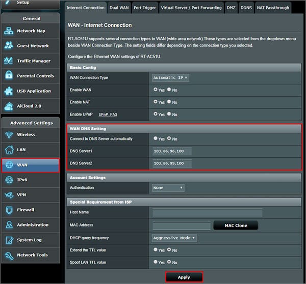 <strong>Find the DNS settings</strong>