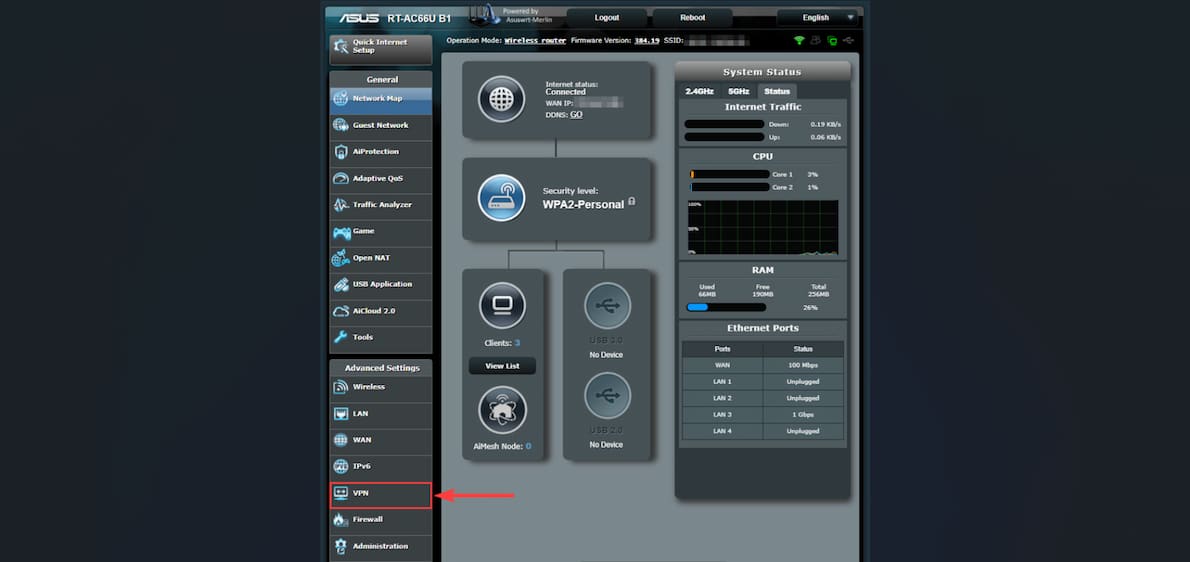 <strong>Locate the VPN settings</strong>