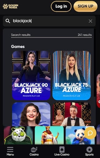 Golden Panda Online Blackjack