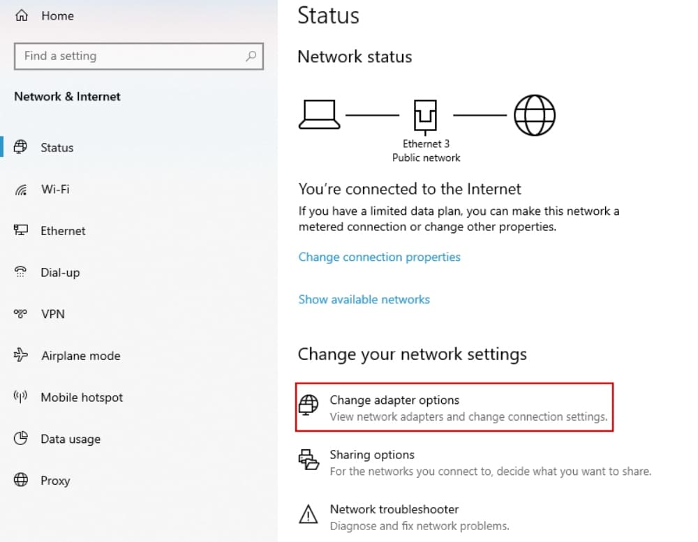 <strong>Access your network’s adapter settings</strong>