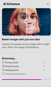 Picsart AI enhance tool