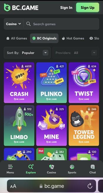 BC Game Binance Casino