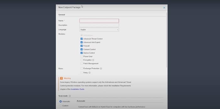 Bitdefender GravityZone endpoint package setup