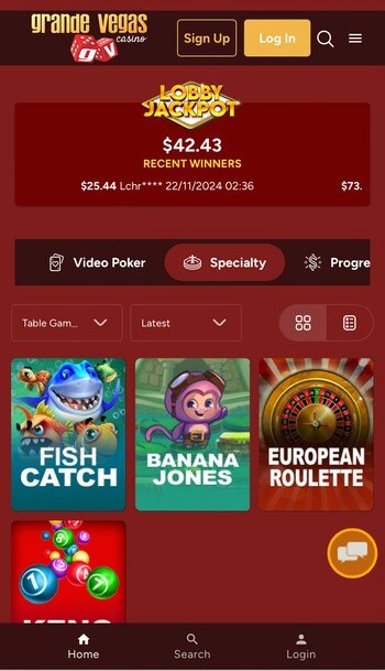 Grande Vegas Fish Casino Games