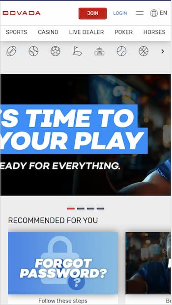 Ignition Casino sister sites Bovada homepage