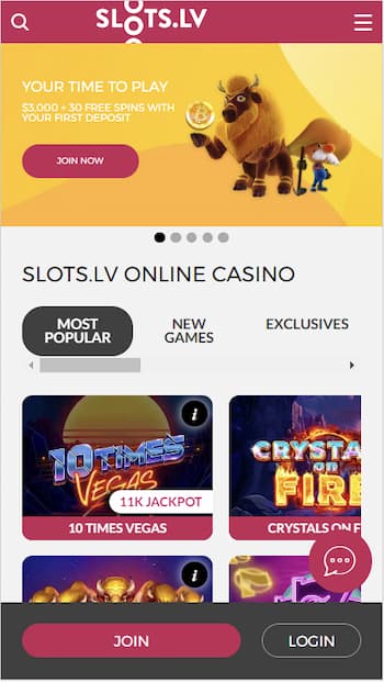 Ignition Casino sister sites Slots.LV homepage