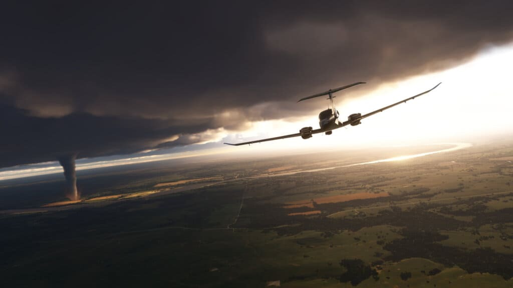 Ever wanted to escape a tornado in a plane? (Microsoft)