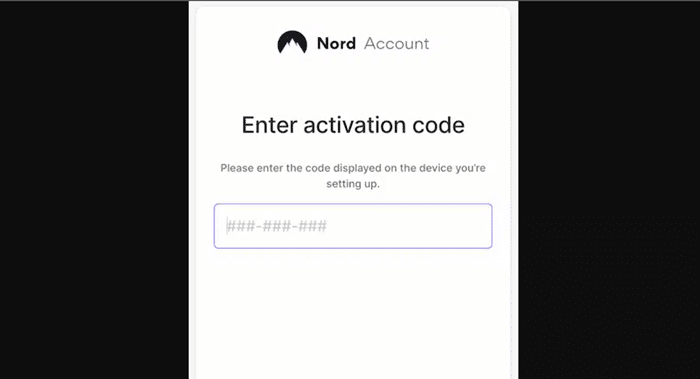 Nord Account activation code