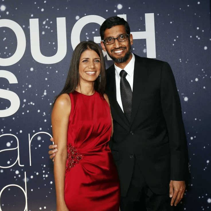 Sundar and Anjali Pichai.