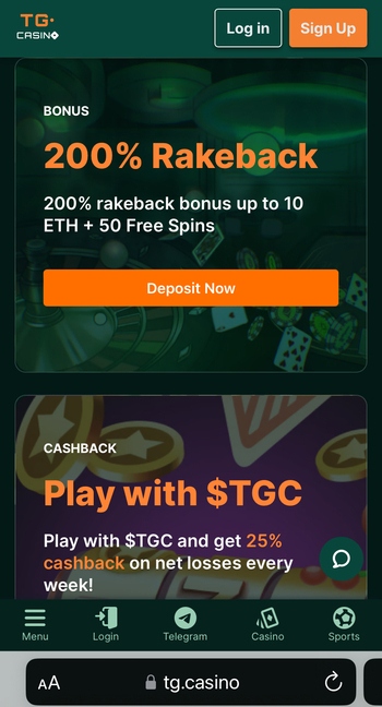 TG Casino BNB Binance Coin
