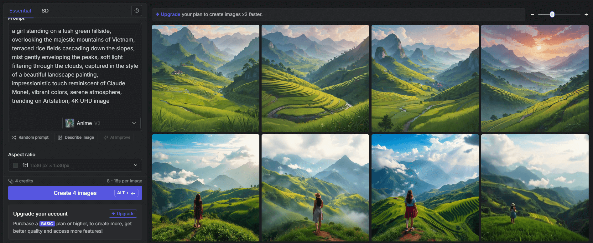 Getimg multiple image variants