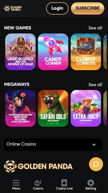 golden panda online casino canada