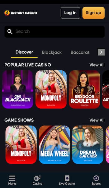instant casino telegram games