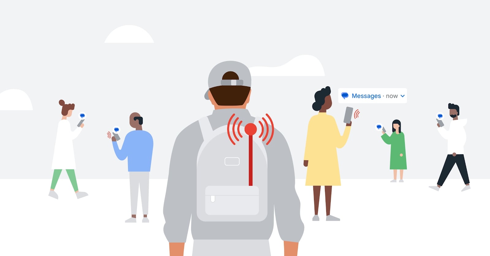 A Google graphic for its threat report warning of fake base stations deployed in backpacks and vans. (Google)