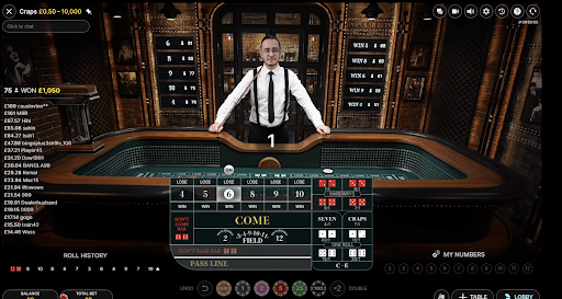 Evolution online craps live casino