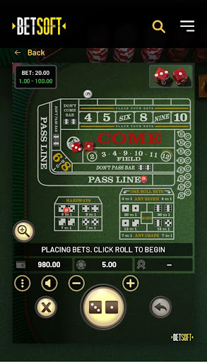 Betsoft online craps table - establishing the point