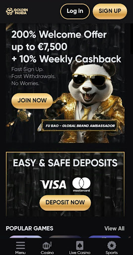 Golden Panda casino review on mobile