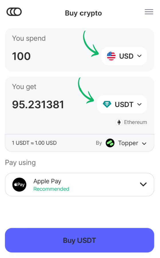 Buy Crypto on Best Wallet
