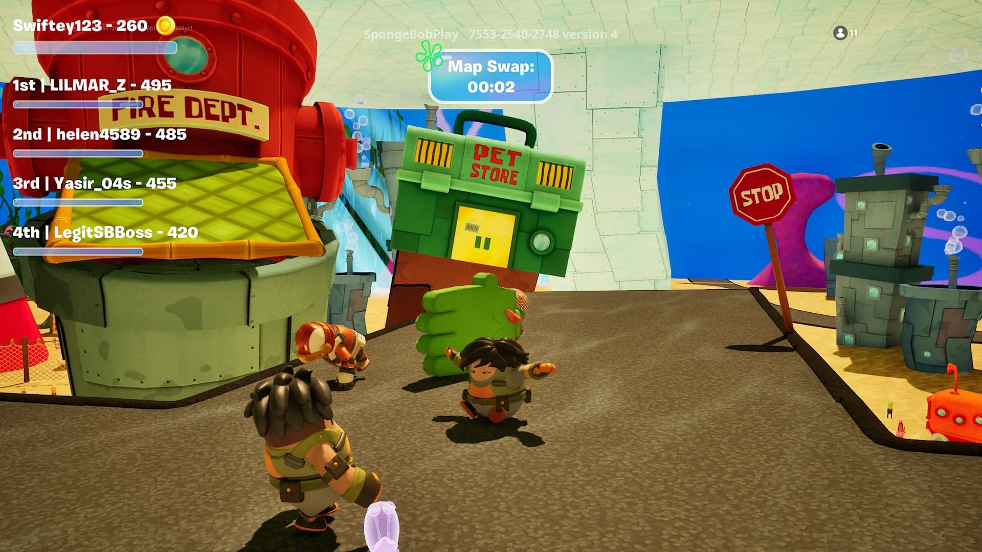 Compete as Fall Guy characters to knock opponents off stage.