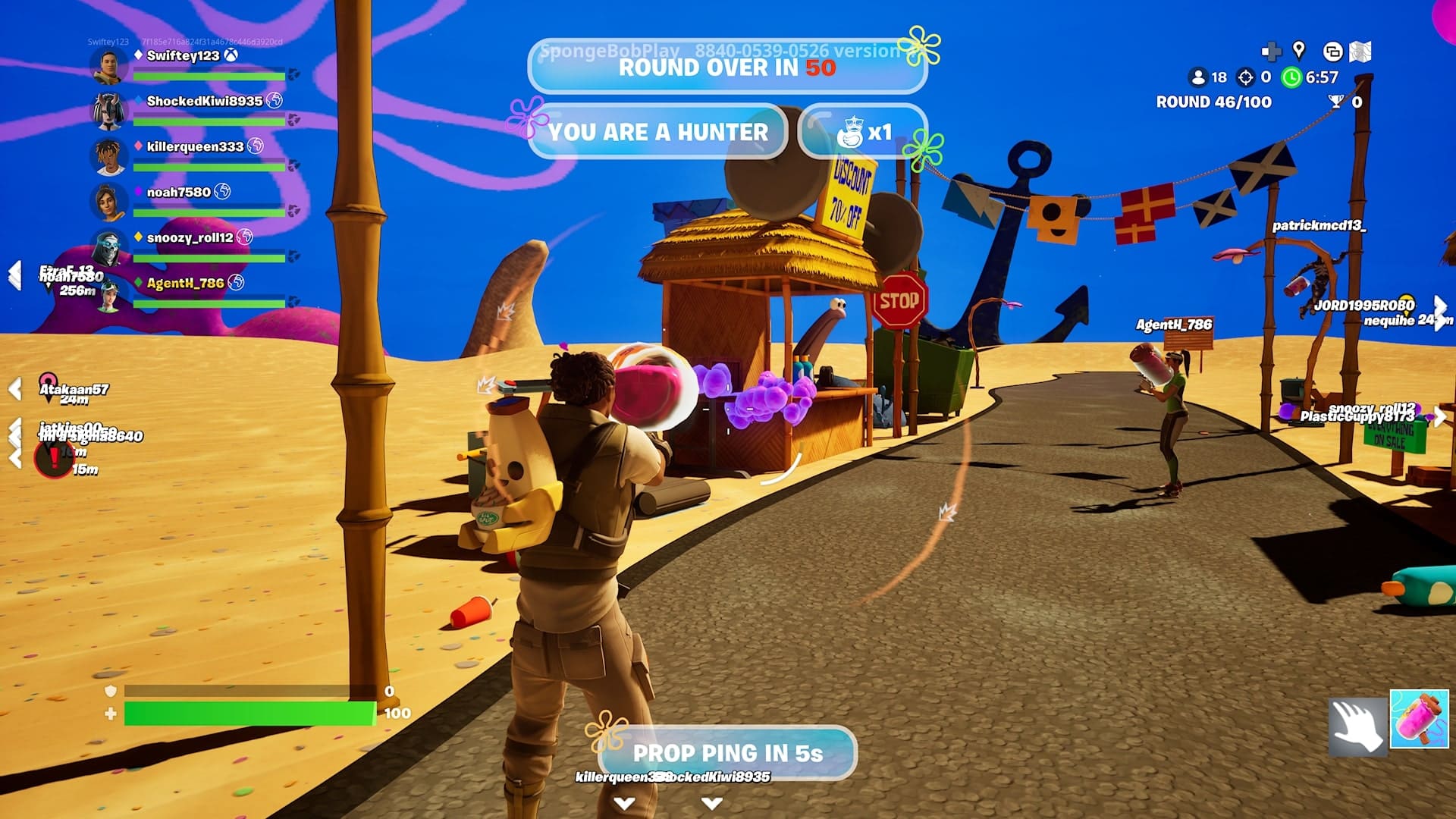 Explore Bikini Bottom as a hunter or hider.