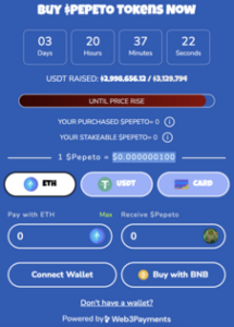 Pepeto token presale widget