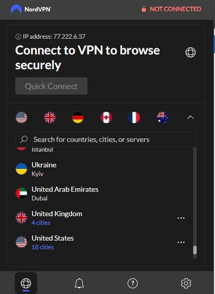 Log Into Your NordVPN Account and Connect to a Server