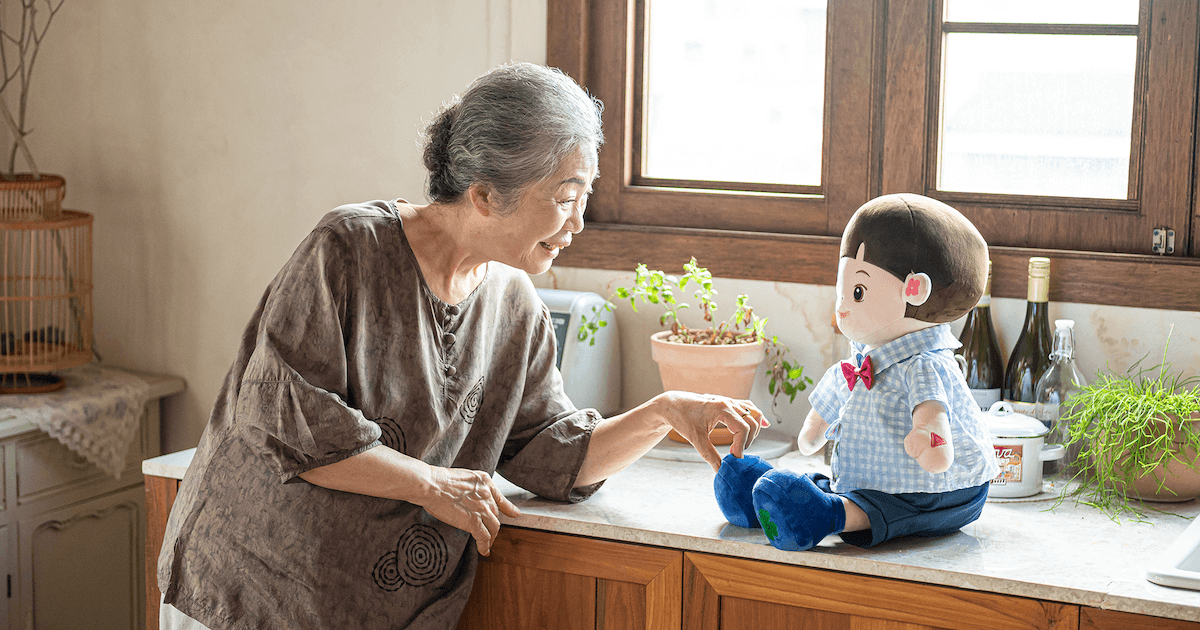 AI-powered grandchild replacement and home monitor for elderly people