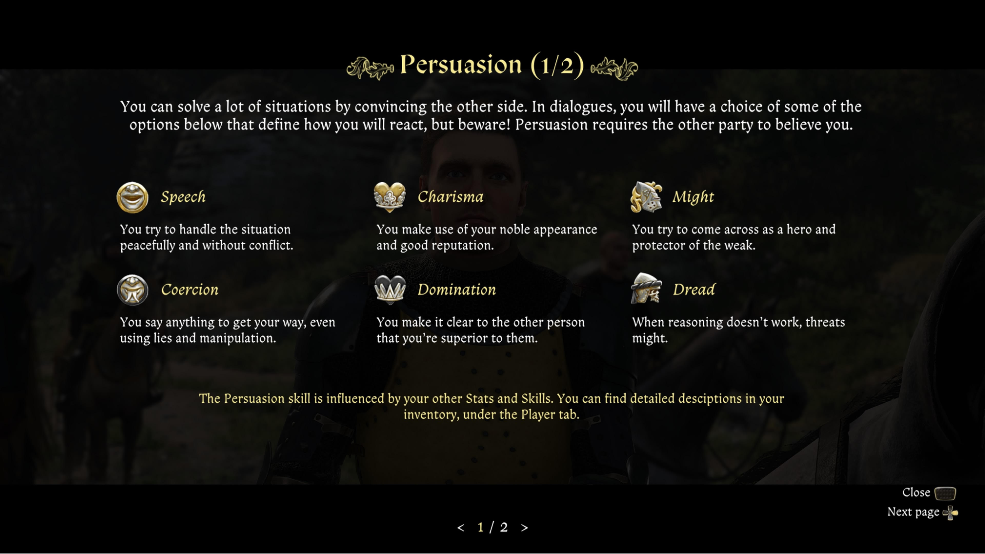 Persuasion is influenced not only by stats but also by the context of the situation. 