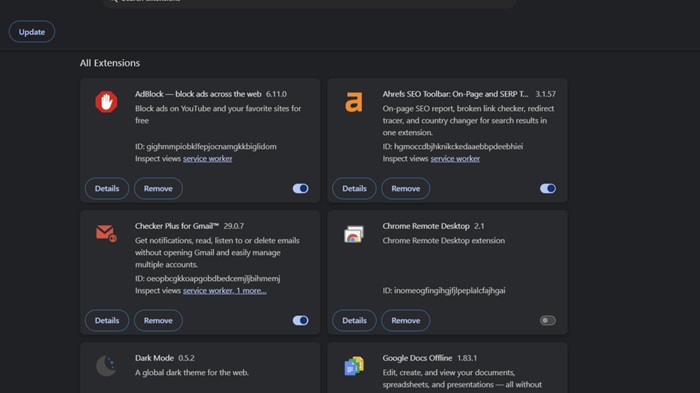 <strong>Check Chrome Extensions</strong>
