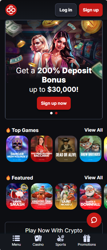 California gambling CoinCasino homepage