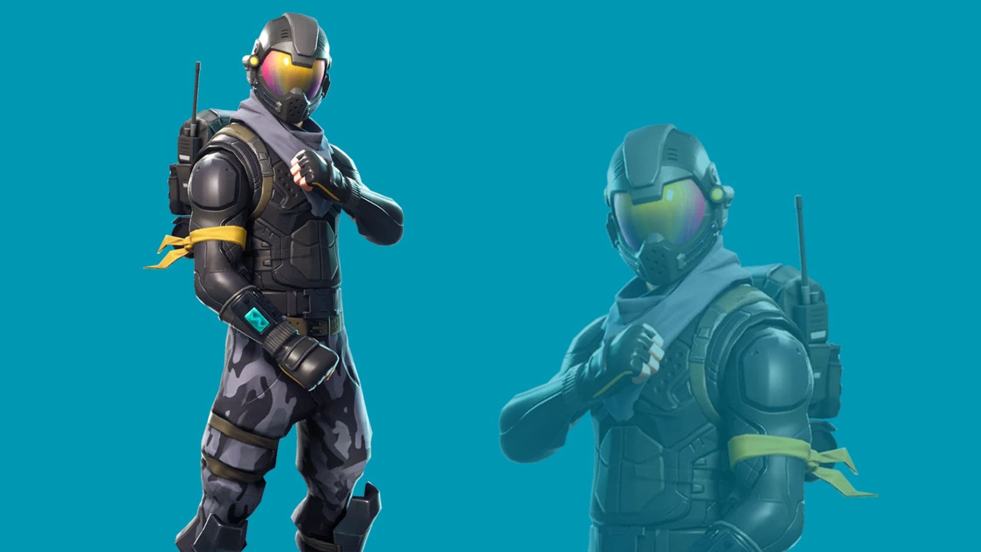 The Rogue Agent has a modern camo military person look.