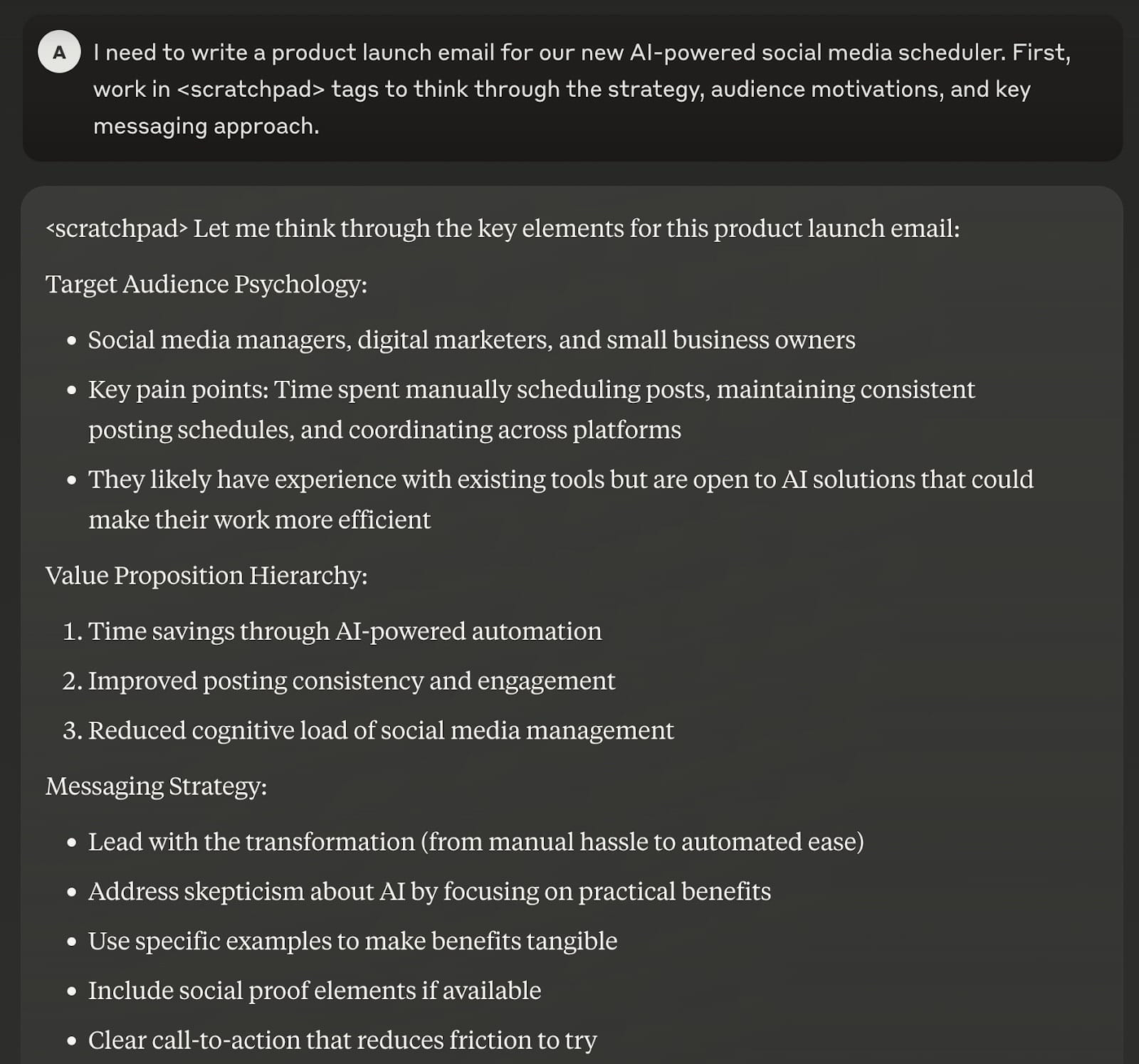 Using scratchpad technique