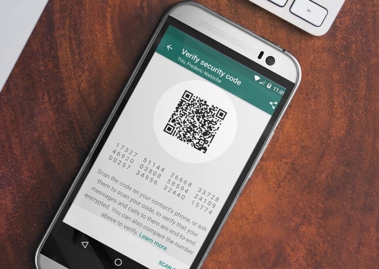 Verifying security code in WhatsApp