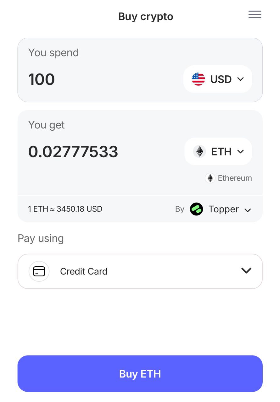 Buy ETH on Best Wallet