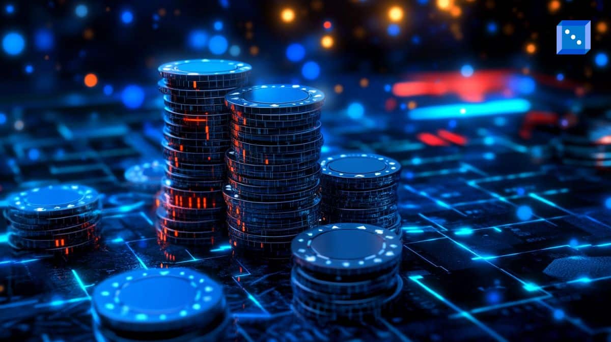 A futuristic digital representation of predictive analytics in online gambling