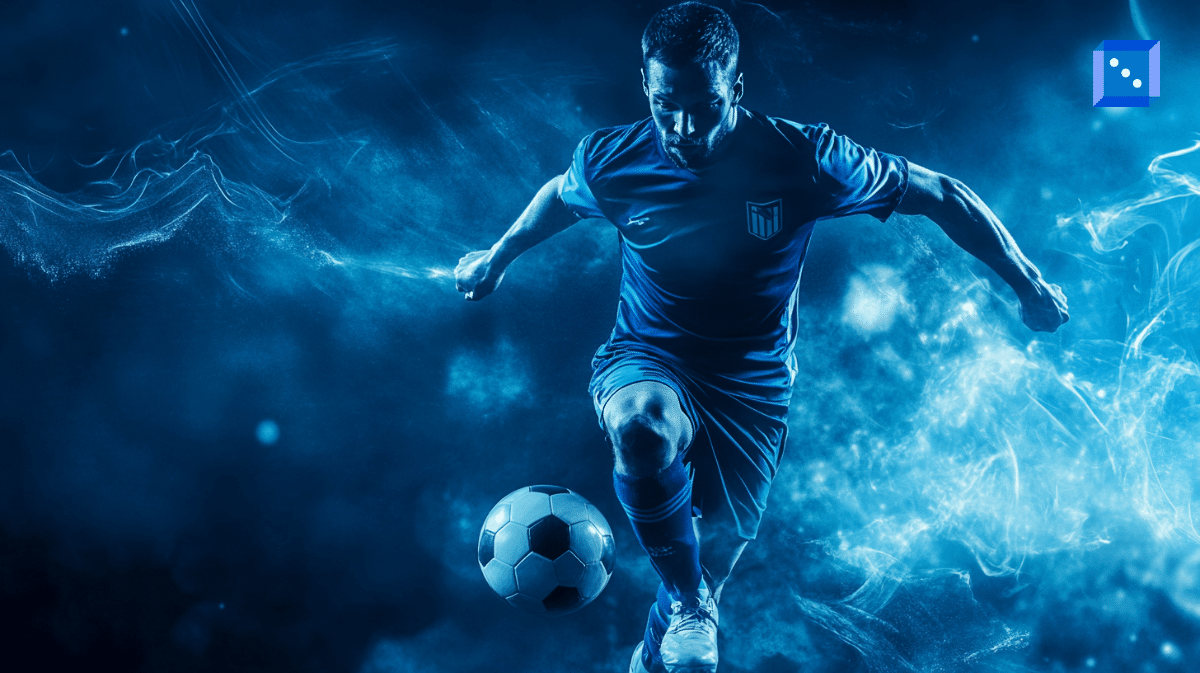 A digitized football player representing common sports bet