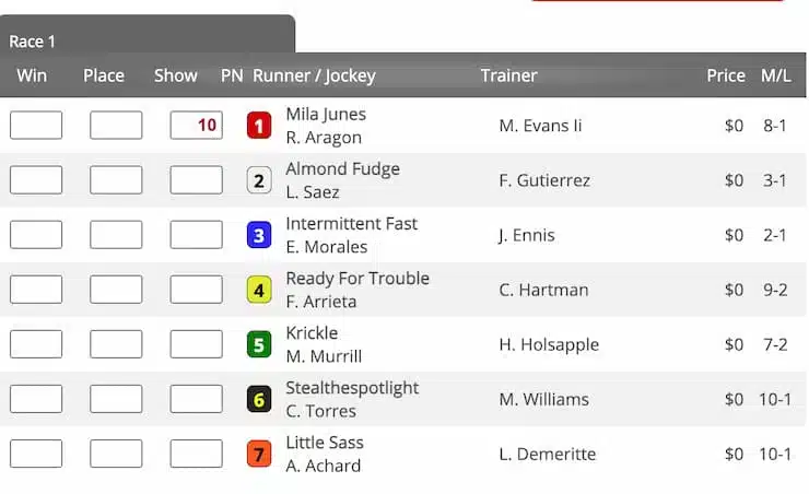 Place the show bet