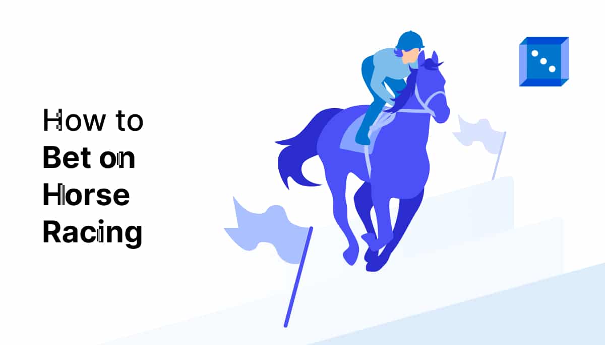 A silhouette of a jockey riding a blue horse, with the text "How to Bet on Horse Racing" alongside it.