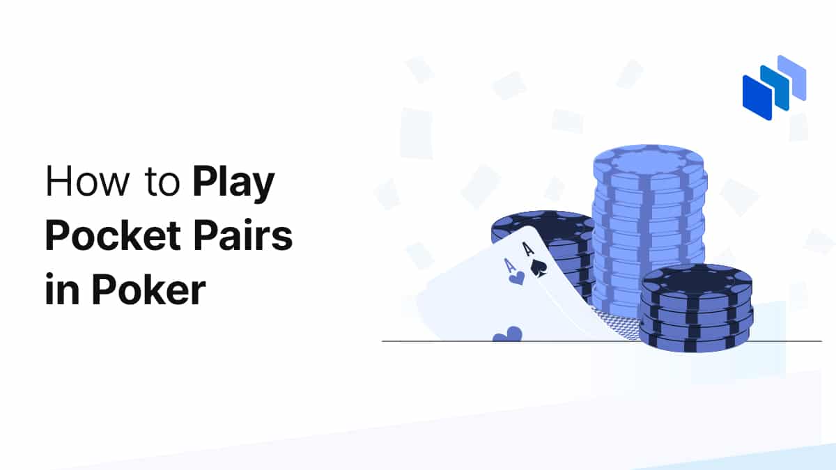 A digital illustration of two pocket aces beside stacks of poker chips, representing poker strategy for playing pocket pairs.