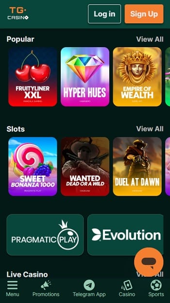 TG.Casino VPN Friendly Casino