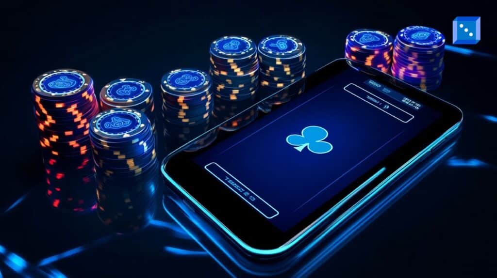 Casino chips and mobile device representing the Best Telegram casinos