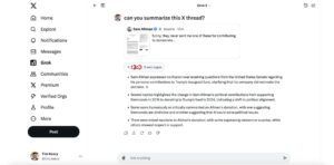 A Grok interface displaying a discussion thread about Sam Altman's political contributions and public reactions to them.