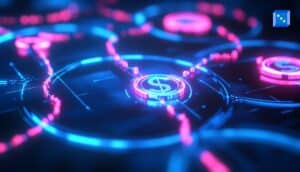 Futuristic neon dollar symbol network illustrating how online cash-out betting changes staking behavior