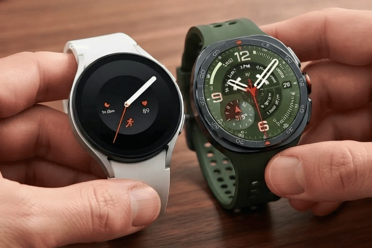 Samsung Galaxy Watch 9 and Galaxy Watch Ultra 2 displayed side by side, highlighting their different designs as Samsung introduces new health tracking features, including Blood Pressure Trend and Heart Health Score.